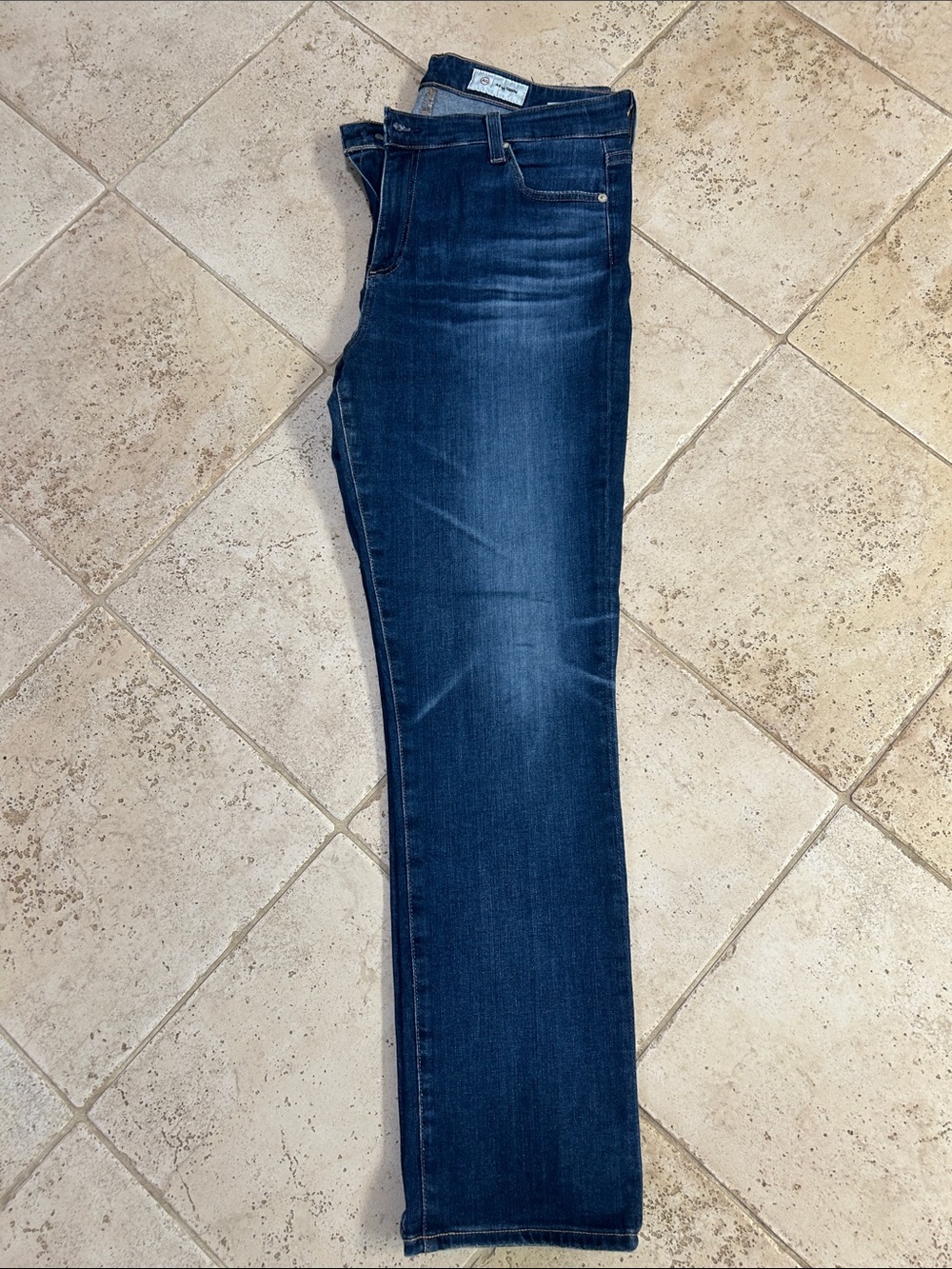 AG Women’s Dark Blue Stretch Slim Jeans, size 33 regular